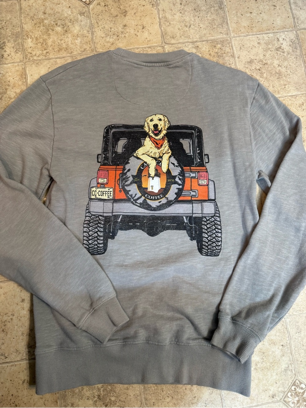 Legacy Unwind Cape Cod Coffee Gray Long Sleeve Crew Neck Sweatshirt size Small